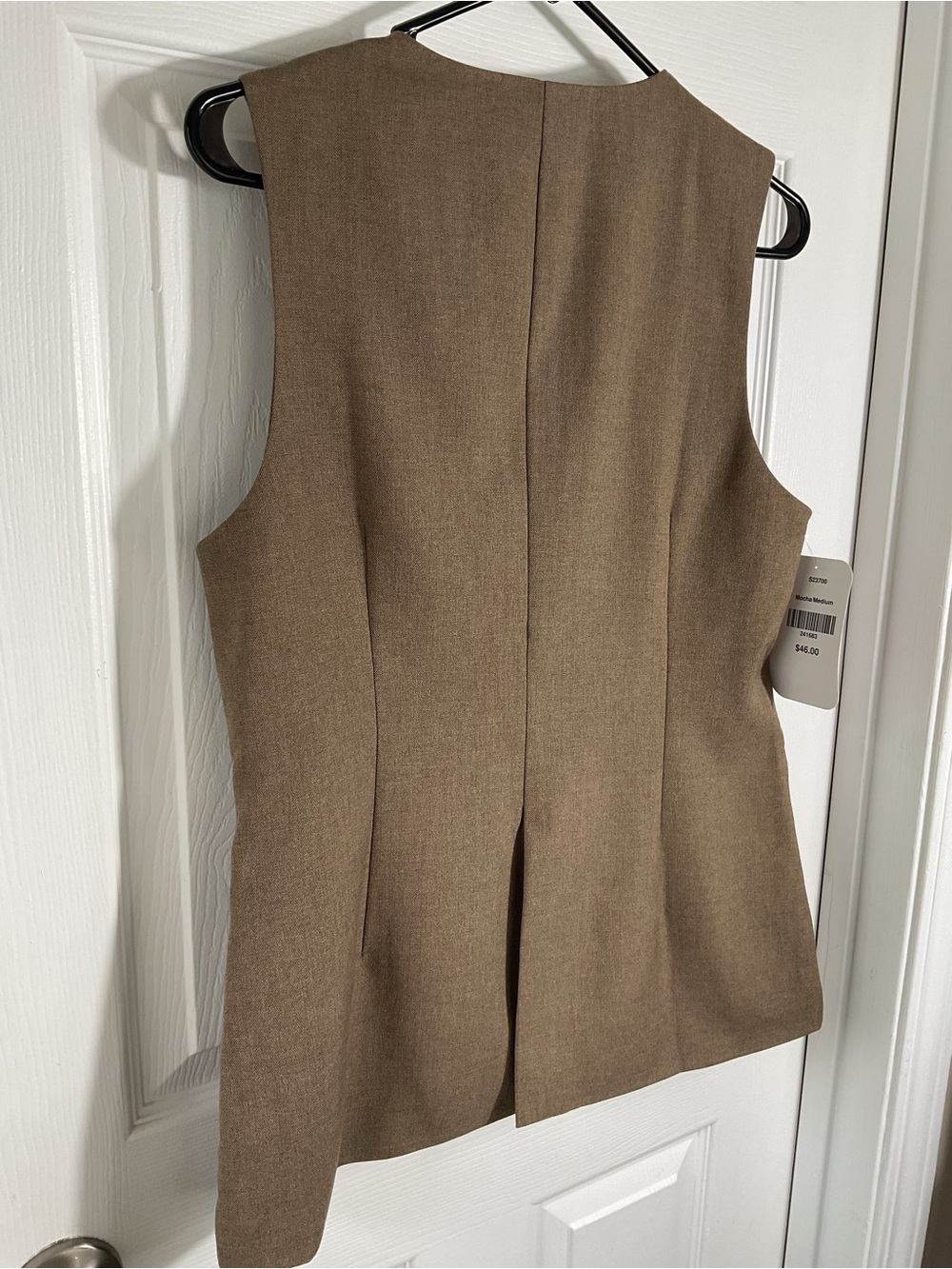 Mustard Seed Women’s Medium Taupe Tailored Vest Sleeveless Button Front Longline - Picture 5 of 13